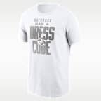 Playera universitaria Nike para hombre Georgia 2026 White Out Dress Code