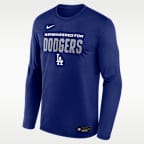 Playera de manga larga Nike Dri-FIT de la MLB para hombre Los Angeles Dodgers Authentic Collection Team Issue