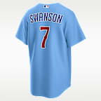 Dansby Swanson Chicago Cubs Men's Nike MLB Replica Jersey