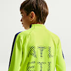 Atlético Madrid Strike Nike Dri-FIT kötött felső futballedzéshez nagyobb gyerekeknek