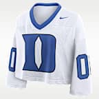 Jersey universitario Nike Dri-FIT cropped para mujer Duke Logo