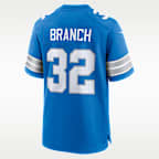 Brian Branch Detroit Lions Men's Nike NFL Game Football Jersey