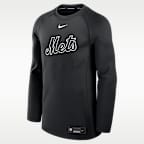 Playera de manga larga Nike Dri-FIT de la MLB para hombre New York Mets Authentic Collection Game Time