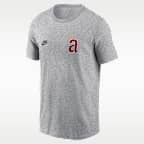 Playera Nike de la MLB para hombre California Angels Cooperstown 2-Hit Large Logo