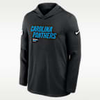 Carolina Panthers Pure Fury Sideline Men's Nike Dri-FIT NFL Long-Sleeve Hooded Top