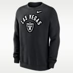 Sudadera de cuello redondo sin cierre Nike de la NFL para hombre Las Vegas Raiders Club