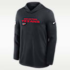 Houston Texans Pure Fury Sideline Men's Nike Dri-FIT NFL Long-Sleeve Hooded Top