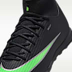 Tacos de futbol para pasto sintético (turf) de corte high Nike Mercurial Superfly 11 Academy