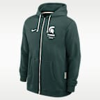 Sudadera con gorro universitaria Nike Dri-FIT de cierre completo para hombre Michigan State Sideline Standard Issue