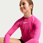 Playera de manga larga Dri-FIT UV para niña talla grande Nike Swim Hydroguard