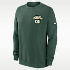 Sudadera de cuello redondo sin cierre Nike de la NFL para hombre Green Bay Packers Draw Block Club