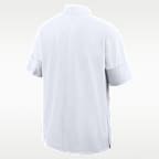 Chamarra con gorro de manga corta universitaria Nike de medio cierre para hombre Clemson Sideline Coach