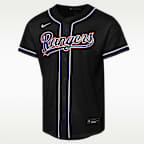 Jersey Nike de la MLB Replica Fashion para niños talla grande Corey Seager Texas Rangers