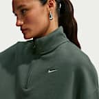 Nike Studio Fleece Medium Weight Women's Oversized 1/4-Zip Cropped Top