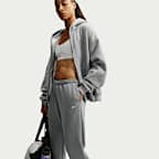Pants Dri-FIT de tiro medio para mujer Nike Studio Fleece Sport