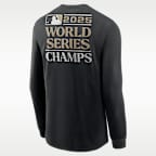 Playera Nike de manga larga de la MLB para hombre Los Angeles Dodgers 2025 World Series Champion Gold Series