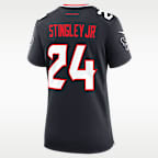 Jersey de fútbol americano Nike de la NFL Game para mujer Derek Stingley Jr. Houston Texans