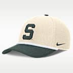 Gorra universitaria Nike ajustable para hombre Michigan State Primetime Rope 2-Tone Rise
