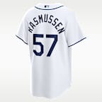 Jersey Nike de la MLB Replica para hombre Drew Rasmussen Tampa Bay Rays 2026 World Series Participant