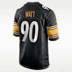 Jersey de juego Nike para hombre T.J. Watt Pittsburgh Steelers