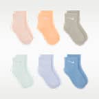 Calcetines invisibles con Swoosh metalizado para niños (6 pares) Nike