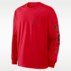 Playera de manga larga universitaria Nike para hombre Georgia Academic Max90 Pocket