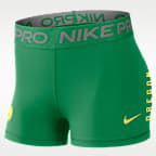 Shorts universitarios de tiro medio Nike Dri-FIT para mujer Oregon Pro