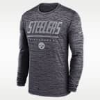 Playera de manga larga Nike Dri-FIT de la NFL para hombre Pittsburgh Steelers Sideline Team Issue Velocity
