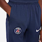 Fotbollsbyxor Paris Saint-Germain Academy Pro Nike Dri-FIT i stickat material för ungdom