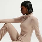 Maglia a costine aderente a manica lunga con cerniera a un quarto Nike Sportswear Chill Knit – Donna