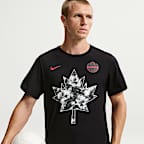 Canada Nike Fanwear Collection Men's Football Cotton Short-Sleeve T-Shirt