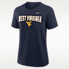 Playera universitaria Nike para mujer West Virginia Arch Logo