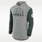 Michigan State Basketball Men's Nike Dri-FIT College Long-Sleeve Hooded T-Shirt