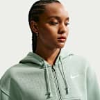 Sudadera con gorro holgada cropped con cierre completo para mujer Nike Sportswear Phoenix Fleece