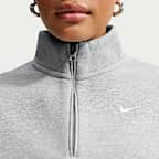 Haut court oversize à 1/4 de zip Nike Studio Fleece Medium Weight pour femme