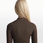 Playera de manga larga con cuello alto de medio cierre para mujer NikeSKIMS Matte