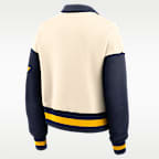 Michigan Legacy Women's Nike College Cropped Oversized 1/4-Zip Crew
