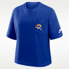 Los Angeles Rams Rewind Pocket Boxy Women's Nike NFL T-Shirt