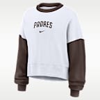 Sudadera de cuello redondo sin cierre Nike de la MLB para mujer San Diego Padres Primary