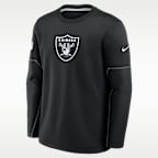 Playera de manga larga Nike Therma-FIT de la NFL para hombre Las Vegas Raiders Sideline Coaches