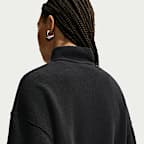 Nike Studio Fleece Medium Weight Plush Women's Oversized 1/4-Zip Cropped Top
