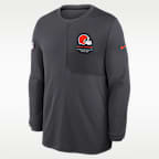 Playera de manga larga Nike Dri-FIT de la NFL para hombre Cleveland Browns Sideline Coach