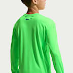 Playera de manga larga Dri-FIT UV para niño talla grande Nike Swim Hydroguard
