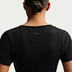 NikeSKIMS Performance Cotton Blend Cropped-Twist-Kurzarm-Oberteil mit V-Ausschnitt (Damen)