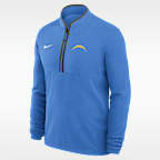 Los Angeles Chargers Logo Victory Men's Nike Dri-FIT NFL 1/2-Zip Long-Sleeve Top