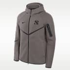Chamarra Nike de la MLB de cierre completo con gorro para hombre New York Yankees Tech Fleece