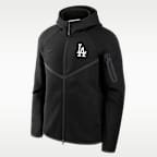 Chamarra con gorro Nike de la MLB de cierre completo para hombre Los Angeles Dodgers Tech Fleece Windrunner