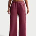 Pants de tiro medio y pierna amplia para mujer Nike Studio Fleece Medium Weight
