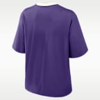 Playera universitaria Nike para mujer LSU Legacy Fight Song Boxy