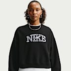 Nike Studio Fleece Medium Weight Women's Oversized Cropped Crew-Neck Sweatshirt